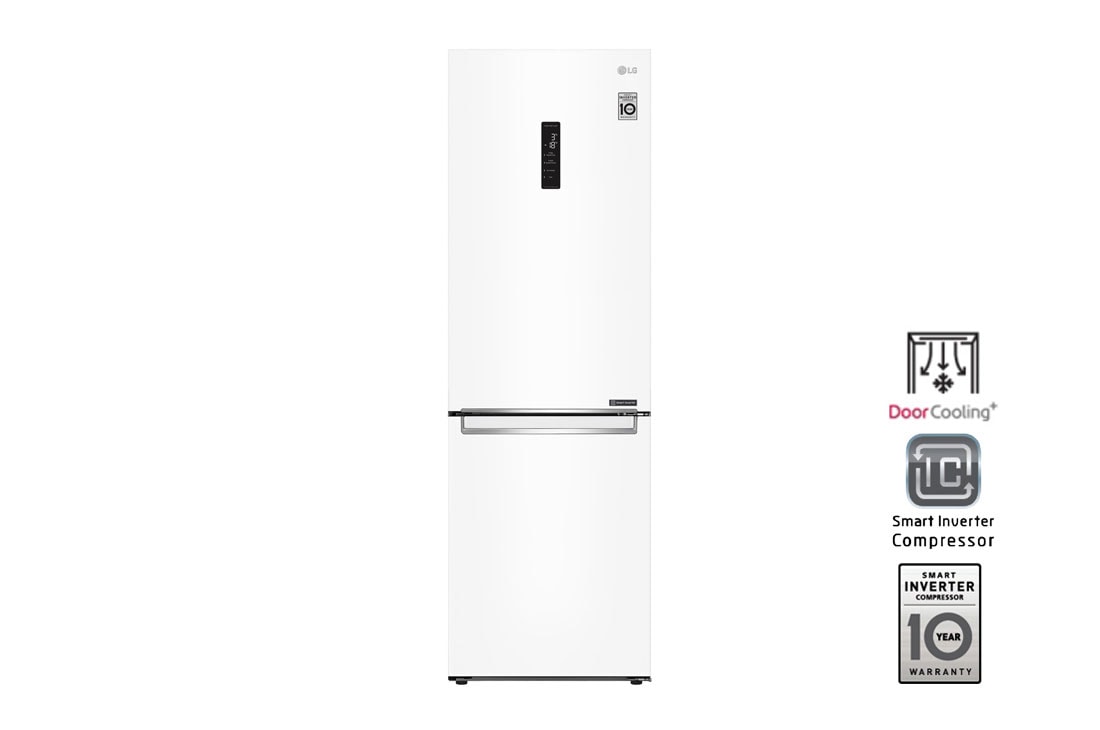 LG Холодильник LG GA-B459SQKL с технологией DoorCooling⁺ сенсорным дисплеем на 374 л | Белый | Total No Frost, GA-B459SQKL