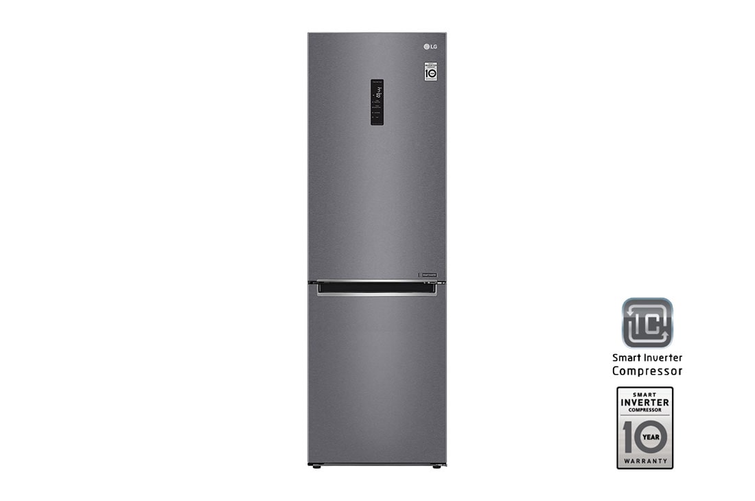 LG Холодильник LG GA-B459MLSL с технологией DoorCooling⁺ сенсорным дисплеем на 374 л | Темный Графит | Складная полка, Total No Frost, GA-B459MLSL