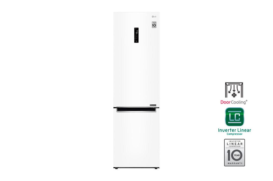 LG Холодильник LG GA-B509MVQZ с технологией DoorCooling⁺ сенсорным дисплеем на 419 л | Белый | Складная полка, Moist Balance Crisper, Total No Frost, GA-B509MVQZ