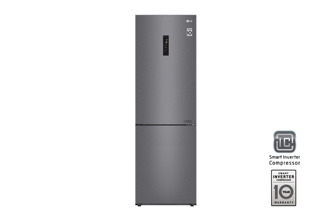 LG Холодильник LG GA-B459CLSL с технологией DoorCooling⁺ сенсорным дисплеем на 374 л | Темный Графит | Складная полка, Total No Frost, GA-B459CLSL