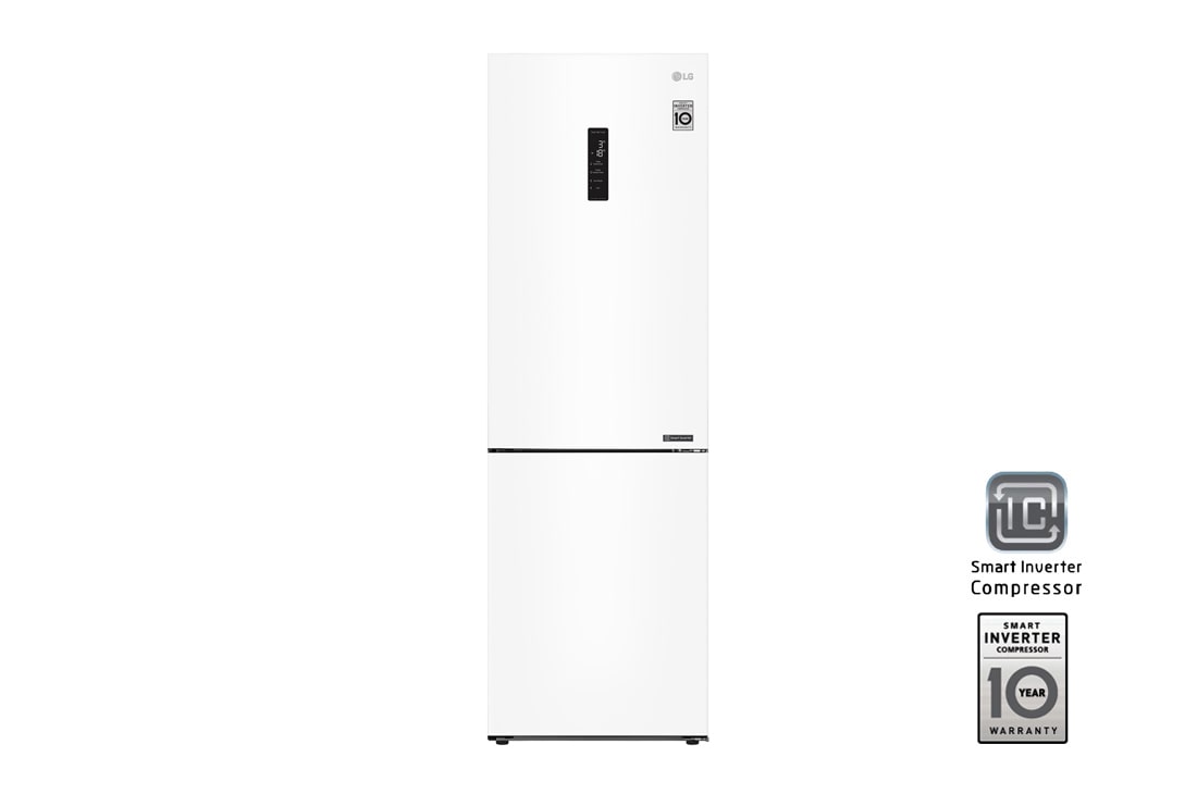 LG Холодильник LG GA-B459CQSL с технологией DoorCooling⁺ сенсорным дисплеем на 374 л | Белый | Складная полка, Total No Frost, GA-B459CQSL