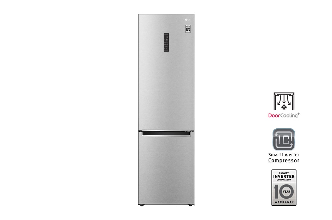 LG Объем 419л | DoorCooling+ | Стальной | Зоны свежести, Metal Fresh, Складная полка, Винная полка, Wi-Fi, GA-B509SAUM