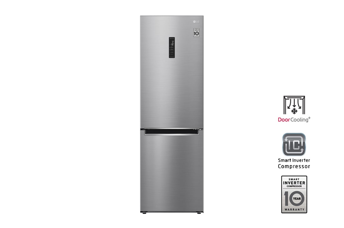 LG Объем 374л | DoorCooling+ | Серебристый| Зоны свежести, Metal Fresh, Складная полка, Винная полка, Wi-Fi, GA-B459SMUM