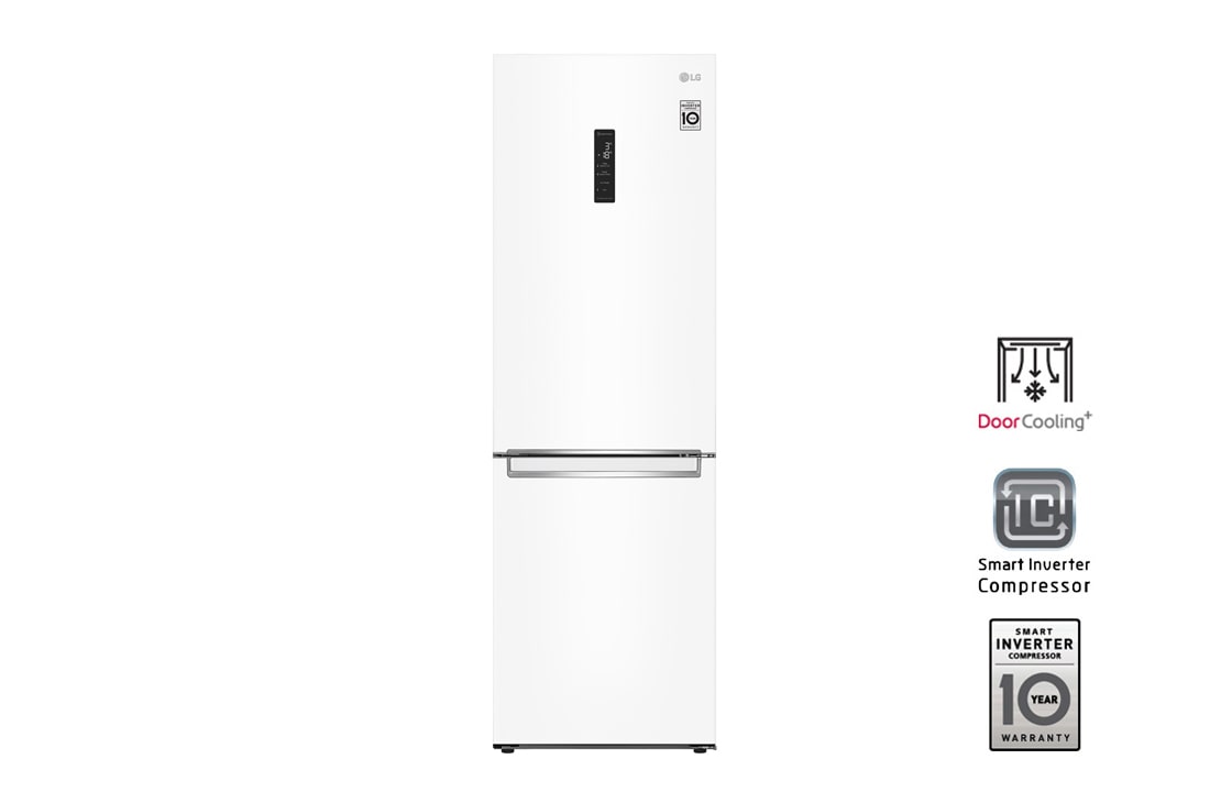 LG Объем 374л | DoorCooling+ | Белый  | Зоны свежести, Metal Fresh, Складная полка, Винная полка, Wi-Fi, GA-B459SQUM