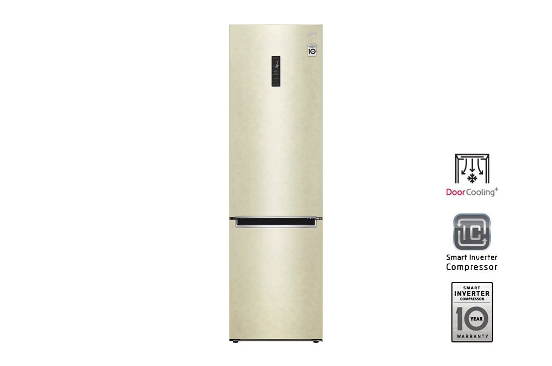 LG Объем 419л | DoorCooling+ | Бежевый | Зоны свежести, Metal Fresh, Складная полка, Винная полка, Wi-Fi, GA-B509MEUM