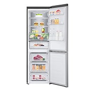 LG Холодильник LG GA-B459SMQM | Объем 341л | DoorCooling+ | Складная полка | Серебристый, front door with door open with food, GA-B459SMQM, thumbnail 5