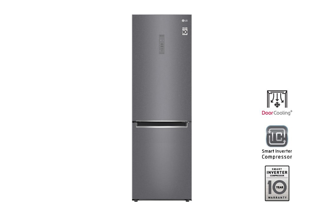 LG Объем 374л | DoorCooling+ | Графитовый | Total No Frost, Сенсорный дисплей, GA-B459MLWL