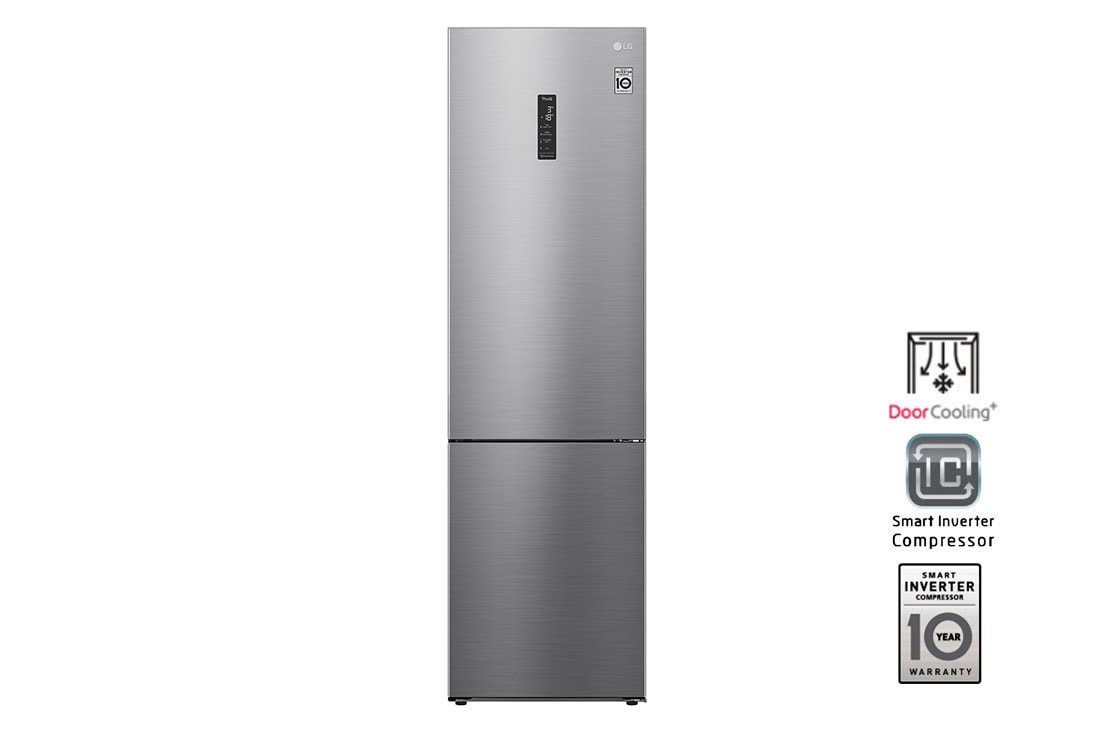 LG Объем 419л | DoorCooling+ | Серебристый | Зоны свежести, Metal Fresh, Складная полка, Винная полка, Wi-Fi, GA-B509CMUM