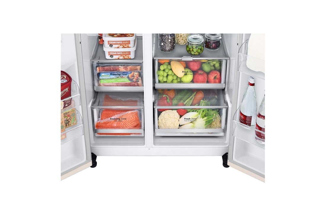 LG Холодильник LG GC-B257SEZV | 647л | Side by Side | Бежевый, GC-B257SEZV, thumbnail 4