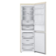 LG Холодильник LG GC-B459SEUM | Объем 341л | DoorCooling+ | Зоны свежести | Metal Fresh | Складная полка | ThinQ | Бежевый, front open empty view , GC-B459SEUM, thumbnail 3