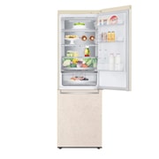 LG Холодильник LG GC-B459SEUM | Объем 341л | DoorCooling+ | Зоны свежести | Metal Fresh | Складная полка | ThinQ | Бежевый, Front view top door open, GC-B459SEUM, thumbnail 9