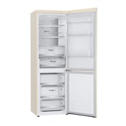LG Холодильник LG GC-B459SEUM | Объем 341л | DoorCooling+ | Зоны свежести | Metal Fresh | Складная полка | ThinQ | Бежевый, right perspective view without food, GC-B459SEUM, thumbnail 12