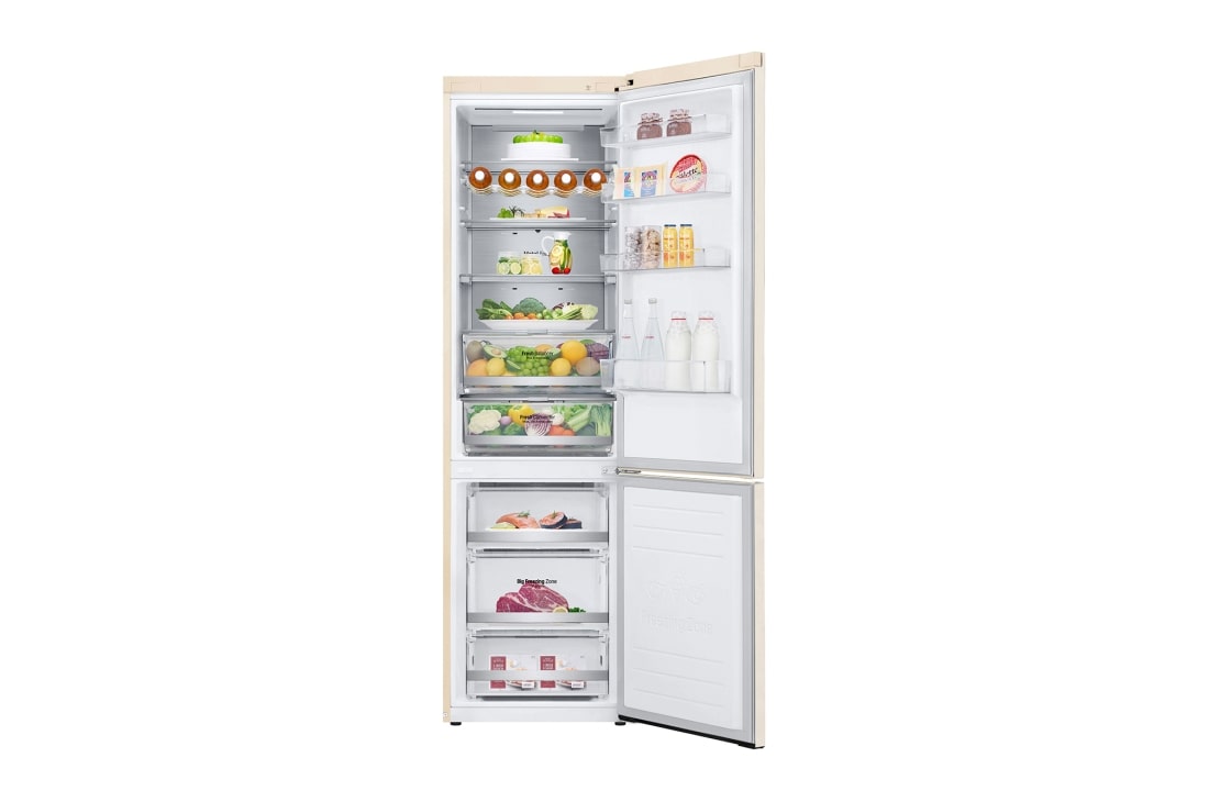 LG Холодильник LG GC-B509SEUM | 384л | DoorCooling+ | ThinQ | Бежевый, Front-All-Open_Food, GC-B509SEUM, thumbnail 2
