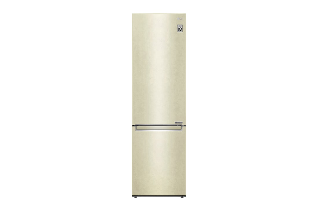 LG 384 л, Холодильник LG DoorCooling<sup>+</sup> с нижней морозильной камерой, Умный инверторный компрессор, DI_pocket_i-micom_skinbeige_Front, GC-B509SECL