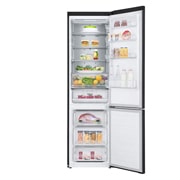 LG Холодильник LG GC-B509SBSM | 419л | DoorCooling⁺ | Матовый чёрный, front view with door open with food, GC-B509SBSM, thumbnail 2