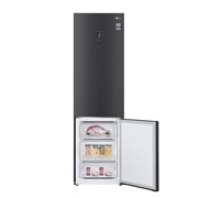 LG Холодильник LG GC-B509SBSM | 419л | DoorCooling⁺ | Матовый чёрный, front view with top door open with food, GC-B509SBSM, thumbnail 10