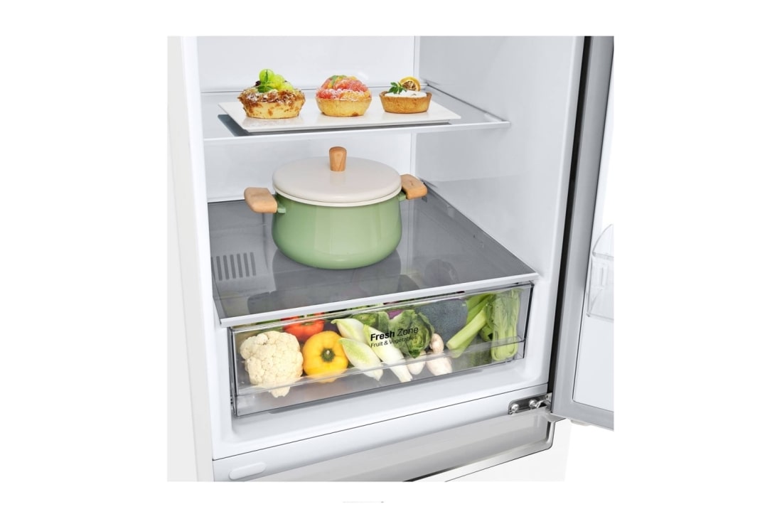LG 384 л, Холодильник LG DoorCooling+ с нижней морозильной камерой, Смарт Инверторный компрессор, Drawer_Food, GC-B509SQCL, thumbnail 6