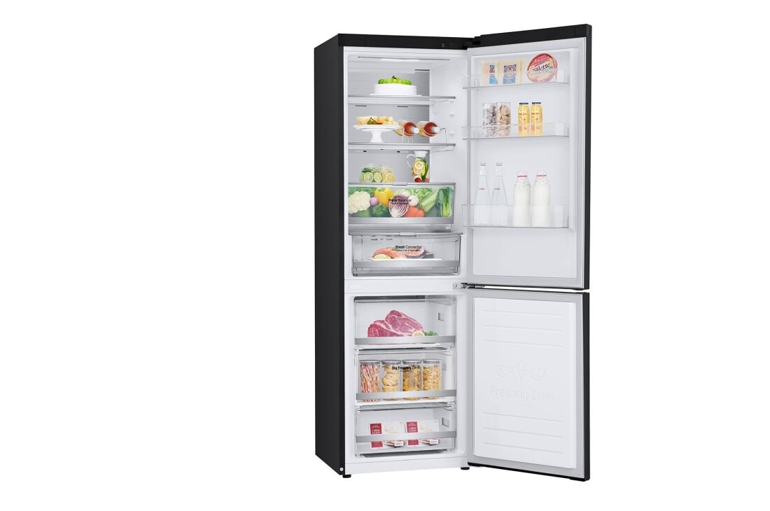 LG Холодильник LG GC-B459SBUM | 341л | DoorCooling⁺ | Чёрный, Left View with open food, GC-B459SBUM, thumbnail 11