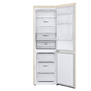 LG Холодильник LG GC-B459MEWM | 374л | DoorCooling+ | ThinQ | Бежевый, Front view door open without food, GC-B459MEWM, thumbnail 3