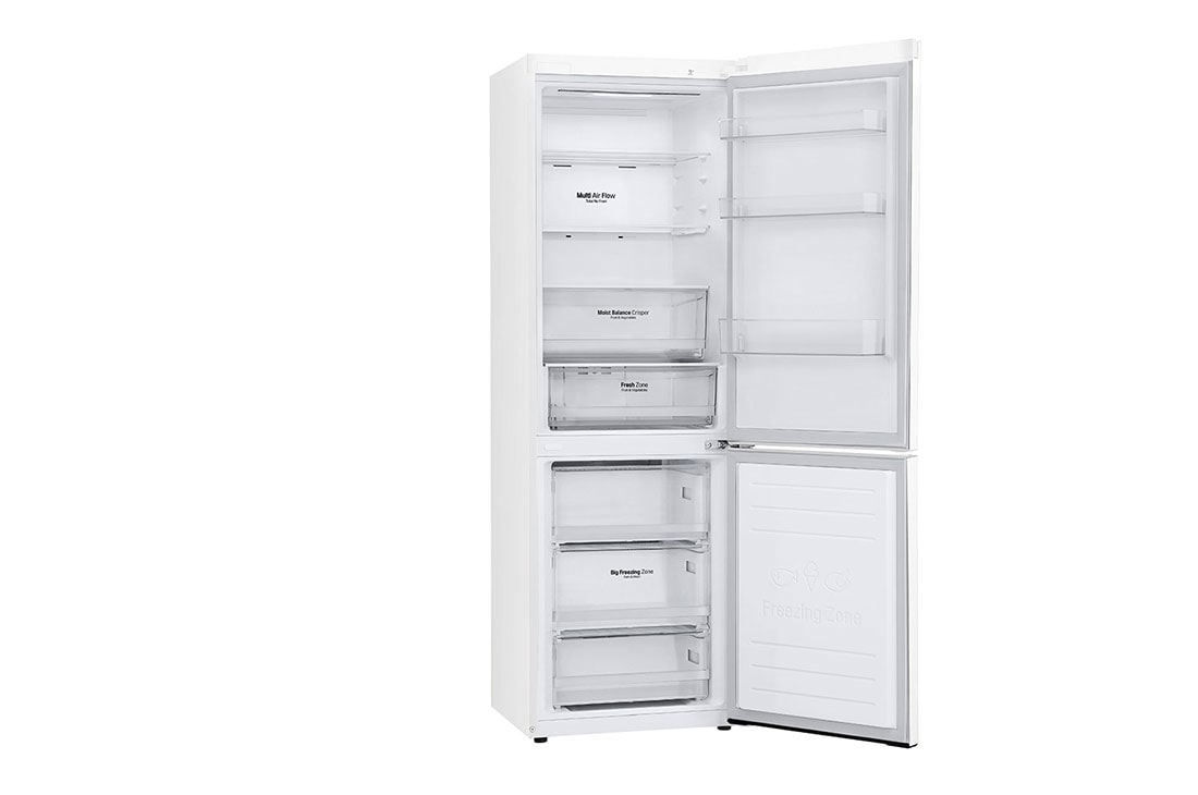 LG Холодильник LG GC-B459MQWM | 374л | DoorCooling⁺ | ThinQ | Белый, front top door open view, GC-B459MQWM, thumbnail 12