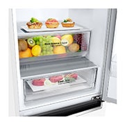 LG Холодильник LG GC-B459MQWM | 374л | DoorCooling⁺ | ThinQ | Белый, bottom edge open view with food, GC-B459MQWM, thumbnail 6