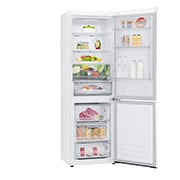 LG Холодильник LG GC-B459MQWM | 374л | DoorCooling⁺ | ThinQ | Белый, front top door open view with food, GC-B459MQWM, thumbnail 11