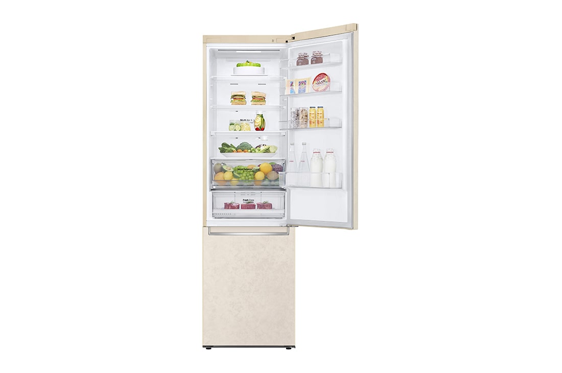 LG Холодильник LG GC-B509MEWM | 419л | DoorCooling⁺ | ThinQ | Бежевый, Top shelf with food, GC-B509MEWM, thumbnail 7
