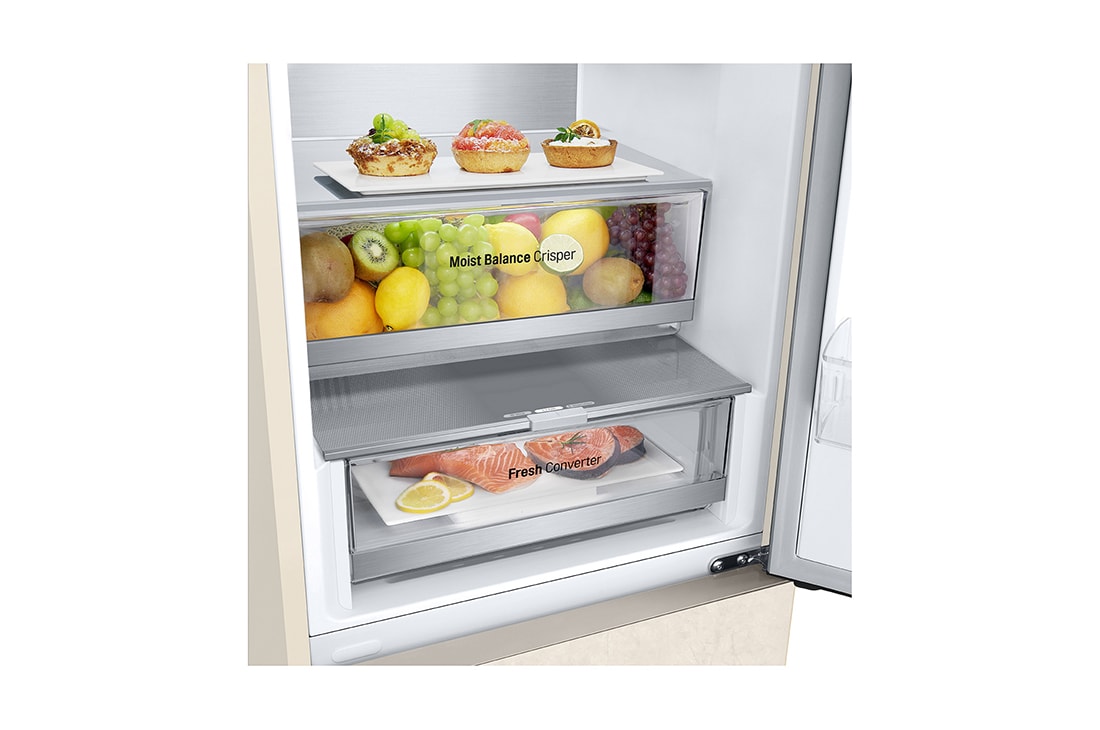 LG Холодильник LG GC-B509AEPW | 422л | DoorCooling+ | ThinQ | Бежевый, Объем 422л | DoorCooling+ | Зоны свежести, Metal Fresh, Multi Air Flow, Wi-Fi, GC-B509AEPW, thumbnail 3