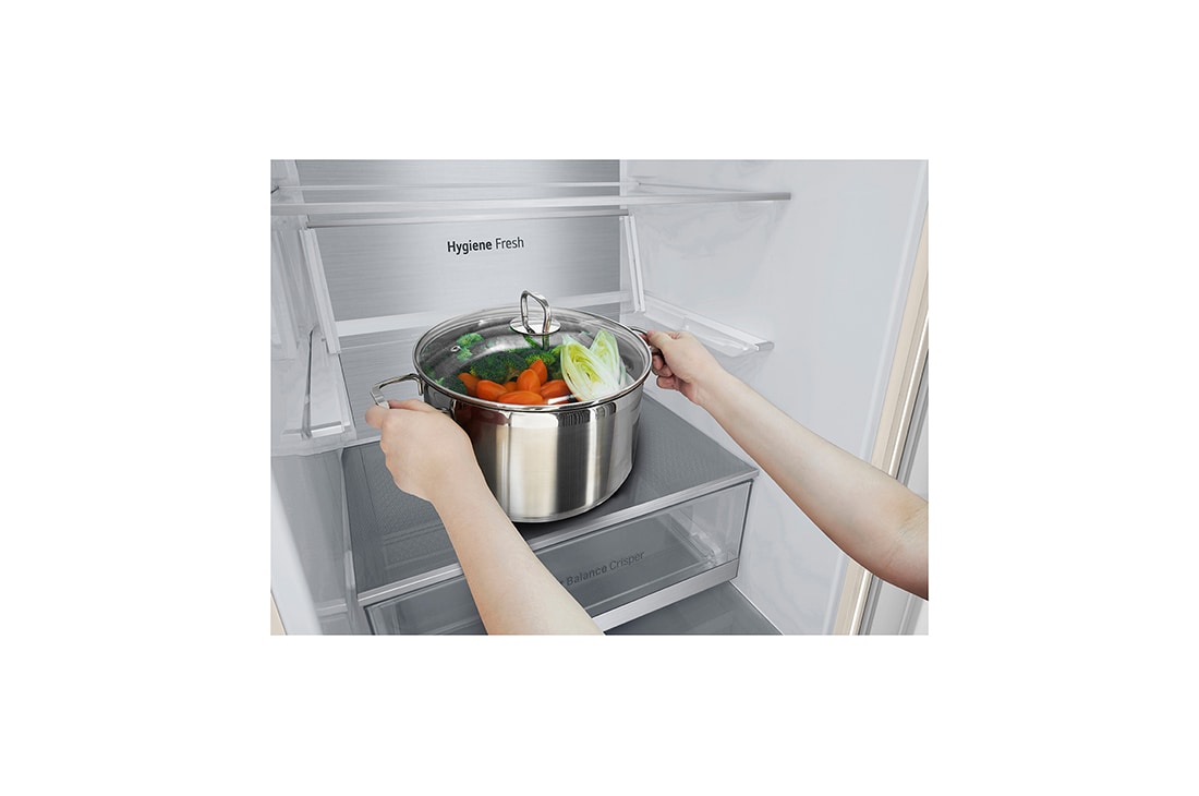 LG Холодильник LG GC-B509AEPW | 422л | DoorCooling+ | ThinQ | Бежевый, Объем 422л | DoorCooling+ | Зоны свежести, Metal Fresh, Multi Air Flow, Wi-Fi, GC-B509AEPW, thumbnail 4