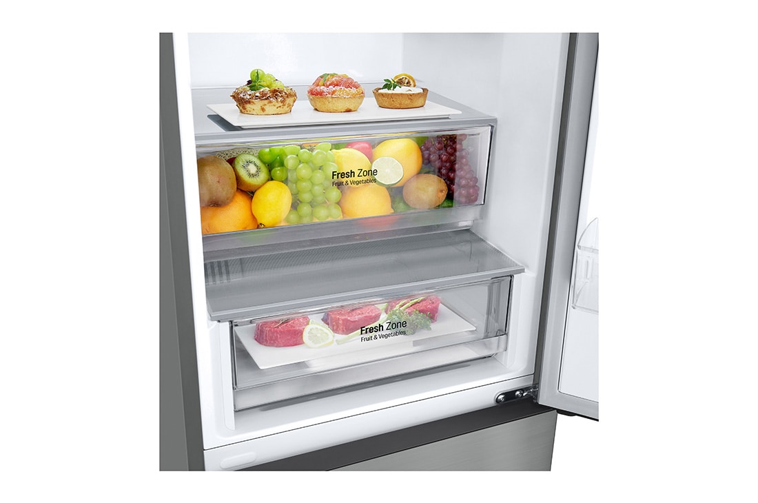 LG 422 л, Холодильник LG DoorCooling⁺ с нижней морозильной камерой, Гигиенический фильтр, Складная полка, 422 л, Холодильник LG DoorCooling⁺ с нижней морозильной камерой, Гигиенический фильтр, Складная полка, GC-B509ANMW, thumbnail 4