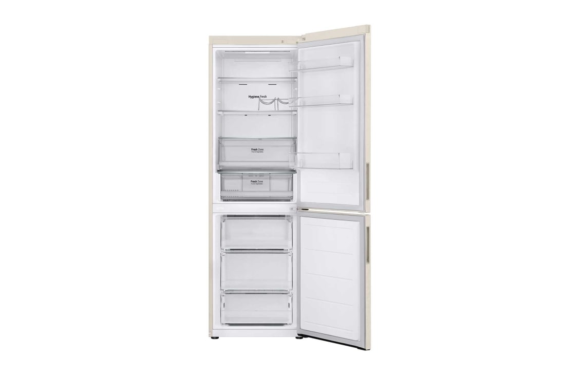 LG 377 л, Холодильник LG DoorCooling⁺ с нижней морозильной камерой, Гигиенический фильтр, Складная полка, FrontAllOpen, GC-B459AEMW, thumbnail 4