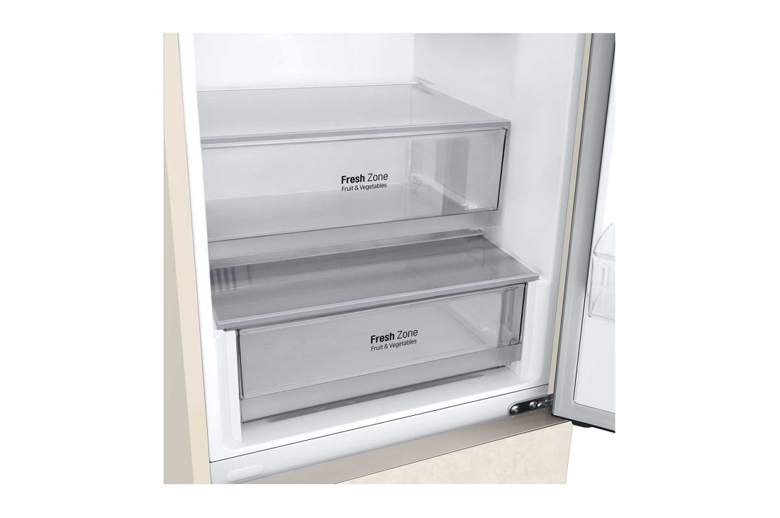 LG 377 л, Холодильник LG DoorCooling⁺ с нижней морозильной камерой, Гигиенический фильтр, Складная полка, Drawer, GC-B459AEMW, thumbnail 9