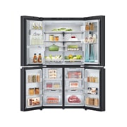 LG Холодильник GC-X24FFCBB | Объем 570л | Черная сталь | LG InstaView Door-in-Door | Диспенсер | Гигиенический фильтр | Metal Fresh, Ракурс с открытой дверцей Door-in-Door (продукты внутри), GC-X24FFCBB, thumbnail 2