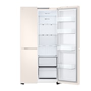 LG Холодильник LG GC-B257KEHW | Side by Side | Объем 658л | 913 × 1790 × 735 мм | Бежевый, Открытая правая дверца (продукты внутри), GC-B257KEHW, thumbnail 9