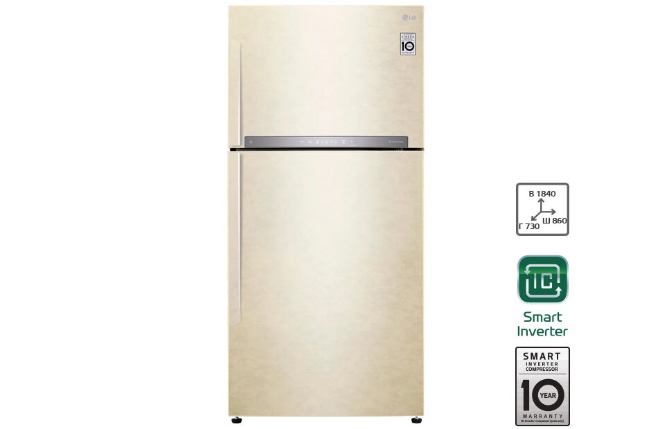 LG Холодильник LG GR-H802HEHZ | 630л | DoorCоoling+ | Бежевый, front view, GR-H802HEHL