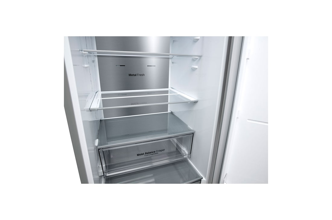 LG Холодильник LG GC-B459SMSM | 374 л | DoorCooling⁺ | Складная полка | LG ThinQ | Metal Fresh | Темный графит, bottom Detail view, GC-B459SMSM, thumbnail 5