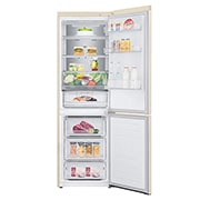 LG Холодильник LG GC-B459SESM | 374 л | DoorCooling⁺ | Складная полка | LG ThinQ | Metal Fresh | Бежевый, Front open with food, GC-B459SESM, thumbnail 2