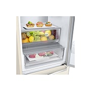 LG Холодильник LG GC-B459SESM | 374 л | DoorCooling⁺ | Складная полка | LG ThinQ | Metal Fresh | Бежевый, Bottom Shelf view, GC-B459SESM, thumbnail 8