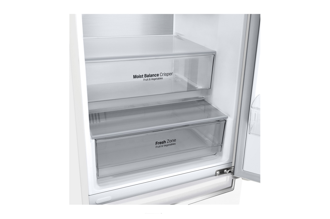 LG Холодильник LG GC-B459SQSM | 374 л | DoorCooling⁺ | Складная полка | LG ThinQ | Metal Fresh | Белый, LG Холодильник LG GC-B459SQSM | 374 л | DoorCooling⁺ | Складная полка | LG ThinQ | Metal Fresh | Белый, bottom Detail view, GC-B459SQSM, thumbnail 7, GC-B459SQSM, thumbnail 7
