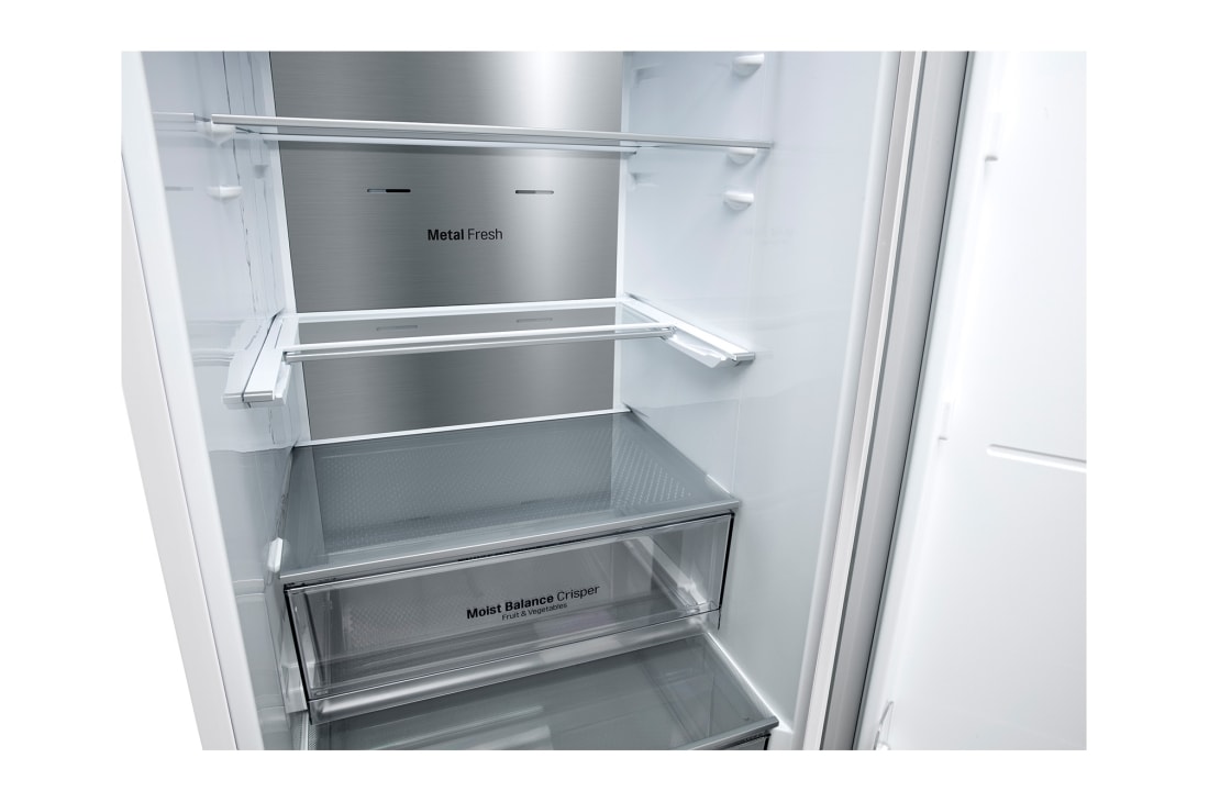 LG Холодильник LG GC-B459SQSM | 374 л | DoorCooling⁺ | Складная полка | LG ThinQ | Metal Fresh | Белый, LG Холодильник LG GC-B459SQSM | 374 л | DoorCooling⁺ | Складная полка | LG ThinQ | Metal Fresh | Белый, bottom Detail view, GC-B459SQSM, thumbnail 10, GC-B459SQSM, thumbnail 10