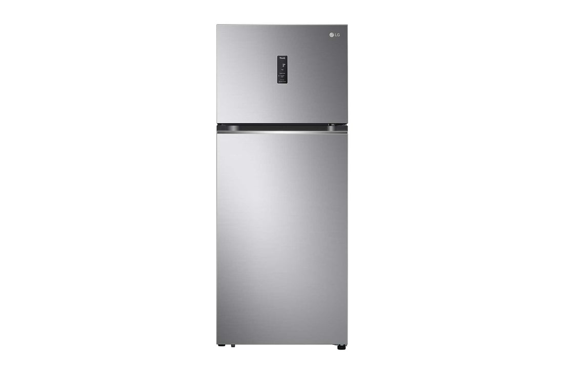 LG Холодильник GN-B392SMBB | 423л | DoorCooling+ | Гигиенический фильтр Hygiene Fresh | Умный инверторный компрессор |Серебристый, Вид спереди, GN-B392SMBB