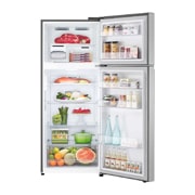 LG Холодильник GN-B392SMBB | 423л | DoorCooling+ | Гигиенический фильтр Hygiene Fresh | Умный инверторный компрессор |Серебристый, Открытый ракурс (с продуктами внутри), GN-B392SMBB, thumbnail 2
