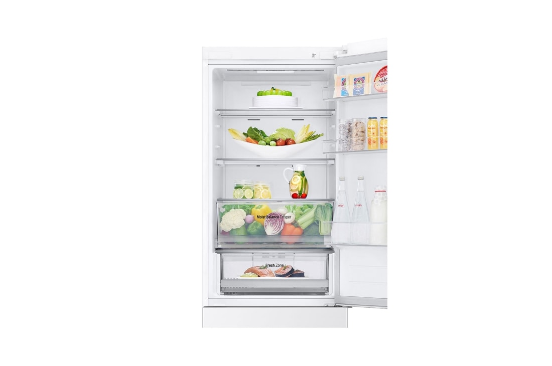 LG Холодильник GC-B459AQQW | Объем 377л | DoorCooling+ | Total No Frost | Белый | Складная полка, Холодильник GC-B459AQQW холодильная камера, дверь открыта, GC-B459AQQW, thumbnail 7