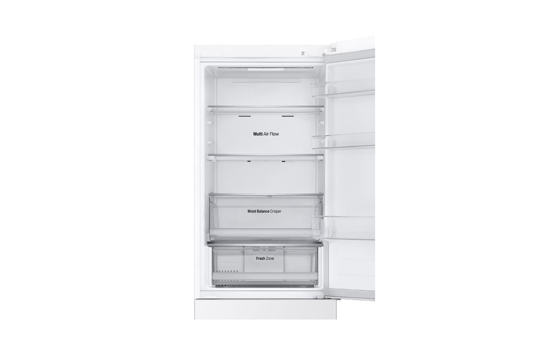 LG Холодильник GC-B459AQQW | Объем 377л | DoorCooling+ | Total No Frost | Белый | Складная полка, Холодильник GC-B459AQQW холодильная камера, пустые полки, дверь открыта, GC-B459AQQW, thumbnail 8