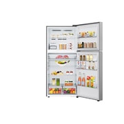 LG Холодильник LG GR-B922FMBM | 612л | DoorCоoling+ | Серебристый, Холодильник GR-B922FMBM вид спереди, двери открыты, заполненные полки, GR-B922FMBM, thumbnail 3