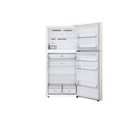 LG Холодильник LG GR-B922FEBM | 612л | DoorCоoling+ | Бежевый, Холодильник GR-B922FEBM вид спереди, двери открыты, пустые полки, GR-B922FEBM, thumbnail 2