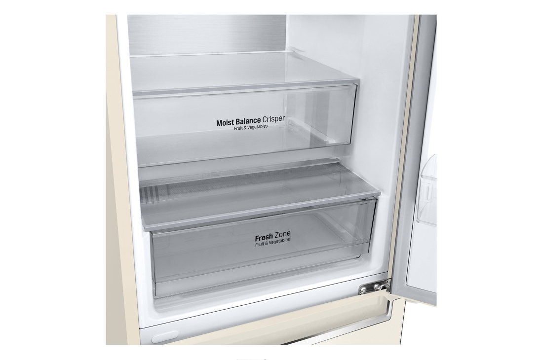 LG Холодильник LG GA-B459SEQM | Объем 374 л | Охлаждение двери DoorCooling+| Складная полка | Бежевый, Холодильник GA-B459SEQM ящики для овощей, пустые, GA-B459SEQM, thumbnail 11