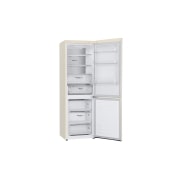 LG Холодильник LG GA-B459SEQM | Объем 374 л | Охлаждение двери DoorCooling+| Складная полка | Бежевый, Холодильник GA-B459SEQM полуразворот влево, двери открыты, пустые полки , GA-B459SEQM, thumbnail 8