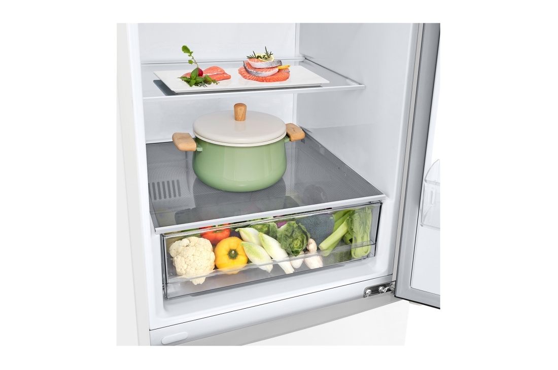 LG Холодильник LG GA-B509CQYL | Объем 419 л | Равномерное охлаждение двери | Белый, Холодильник GA-B509CQYL ящик для овощей, полный, GA-B509CQYL, thumbnail 12
