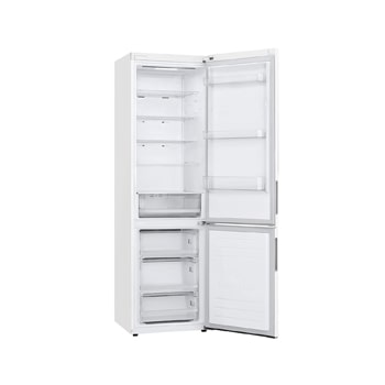 LG Холодильник LG GA-B509CQYL | Объем 419 л | Равномерное охлаждение двери | Белый, Холодильник GA-B509CQYL полуразворот влево, двери открыты, пустые полки , GA-B509CQYL, thumbnail 8